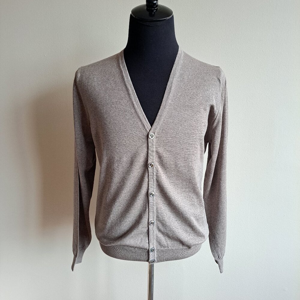 NEW Stenströms Men's Beige Merino Wool Cardigan Size L